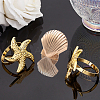 Gorgecraft 6 Pcs 2 Styles Alloy Napkin Rings AJEW-GF0002-73G-5