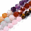 Chakra Theme Natural Tiger Eye & Rose Quartz & Amethyst & Topaz Jade & Red Agate & Amazonite & Sodalite Beads Strands G-S376-002A-1