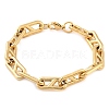 304 Stainless Steel Oval Link  Chain Bracelets for Women Men BJEW-F488-49C-G-4