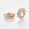 Rose Gold Plated Alloy European Beads MPDL-S067-25-2