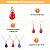 3 Sets 3 Colors Rhinestone Teardrop Dangle Earrings & Pendant Necklace SJEW-FI0001-27-3