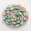 Teardrop Electroplate Rainbow Plated Glass Beads Strands EGLA-P013-M-2