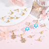 16Pcs Brass Micro Pave Clear Cubic Zirconia Stud Earring Findings MAK-BBC0001-19A-4