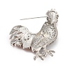 Zinc Alloy Crystal Rhinestone Enamel Brooch JEWB-U010-02P-02-2