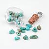 Heart Glass Bottle with Natural & Synthetic Mixed Stone Inside Pendants PALLOY-JF00172-3