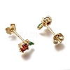 Brass Stud Earrings ZIRC-I051-06G-2