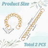 2Pcs Aluminum Curb Chain Purse Strap Extender FIND-HY0004-37LG-2