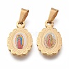 304 Stainless Steel Lady of Guadalupe Pendants STAS-O138-13G-1