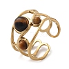 Natural Tiger Eye Finger Rings STAS-Z112-05G-03-4