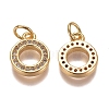 Brass Micro Pave Clear Cubic Zirconia Charms ZIRC-G153-23G-1