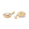 Brass Micro Pave Clear Cubic Zirconia Pendants KK-Z019-16G-2