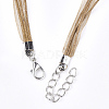 Waxed Cord and Organza Ribbon Necklace Making NCOR-T002-290-3