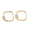 Brass Micro Pave Clear Cubic Zirconia Screw Carabiner Lock Charms KK-Z118-06G-01-1