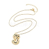 Brass Micro Pave Cubic Zirconia Letter Pendant Necklaces LS-KK-Z069-01G-S-2