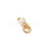 Natural Cultured Freshwater Pearl Rondelle Charms PALLOY-JF04393-02-4