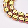 Electroplate Non-magnetic Synthetic Hematite Beads Strands G-P367-J-10-2