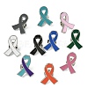 60Pcs 15 Colors Breast Cancer Awareness  Ribbon Enamel Pin JEWB-CJC0001-33-8