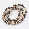 Electroplate Opaque Glass Beads Strands EGLA-A034-P4mm-P07-2