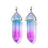 Faceted Bullet Glass Pointed Pendants KK-E282-01P-04-2