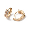 Brass Micro Pave Cubic Zirconia Hoop Earrings EJEW-M238-63KCG-2