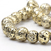 Electroplated Natural Lava Bead Strands G-S239-10-6mm-15-3