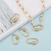 Brass Micro Pave Clear Cubic Zirconia Screw Carabiner Lock Charms X-ZIRC-T010-10G-6