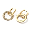 Golden Brass Micro Pave Cubic Zirconia Dangle Hoop Earrings EJEW-C073-03A-G-2