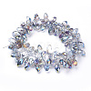 Electroplate Glass Faceted Teardrop Beads Strands X-EGLA-D014-28-1
