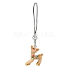 Christmas Theme Sika Deer Resin Mobile Straps HJEW-JM04057-2