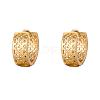 Real 18K Gold Plated Brass Hollow Hoop Earrings EJEW-EE0002-003-1