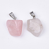 Natural Rose Quartz Pendants G-Q996-31-2