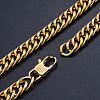 Men's 304 Stainless Steel Cuban Link Chain Bracelets BJEW-T015-01A-22-G-2