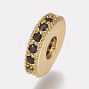 Brass Micro Pave Cubic Zirconia Bead Spacers ZIRC-K074-11A-02G-1