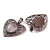 Natural Rose Quartz Peach Love Heart Pendants G-G158-01-18-2