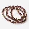 Electroplate Transparent Glass Beads Strands EGLA-A034-T6mm-O07-2