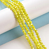 Faceted Round Full Rainbow Plated Electroplate Glass Beads Strands EGLA-J130-FR05-5
