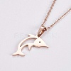 304 Stainless Steel Pendants Necklaces NJEW-E139-06RG-3