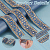 Rhombus Pattern Polyester Ribbon with Paillette OCOR-WH0047-49B-4