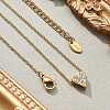 304 Stainless Steel Crystal Rhinestone Pendant Cable Chain Necklaces for Women NJEW-C062-01A-G-2