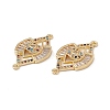 Brass Pave Colorful Cubic Zirconia Connector Charms KK-E068-VC073-3