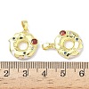 Brass Micro Pave Cubic Zirconia with Enamel Pendants KK-Z134-16G-02-3