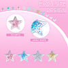 Cheriswelry 240Pcs 3 Style 3D Star & Heart & Flower/Windmill with Glitter Powder Resin Cabochons MRMJ-CW0001-01-4