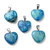 Dyed Heart Natural Gemstone Pendants G-Q438-05-2