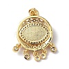 Lampwork Evil Eye Pendants with Colorful Cubic Zirconia ZIRC-L102-14G-02-3