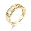 Brass Micro Pave Clear Cubic Zirconia Cuff Rings RJEW-S044-090-NF-1