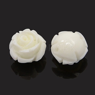Synthetic Coral 3D Flower Rose Beads CORA-A006-15mm-049-1