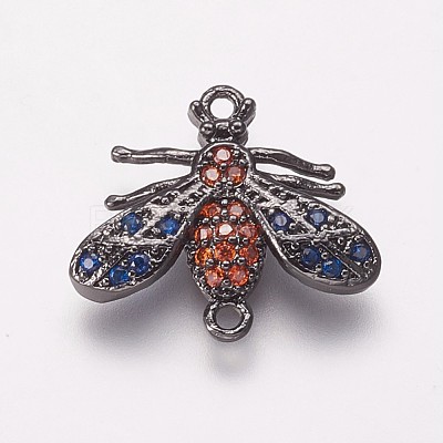 Brass Cubic Zirconia Links KK-P134-49-1