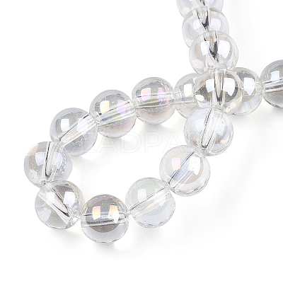 Electroplate Transparent Glass Beads Strands GLAA-T032-T8mm-AB13-1