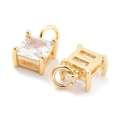 Brass Glass Pendants KK-P271-22G-1