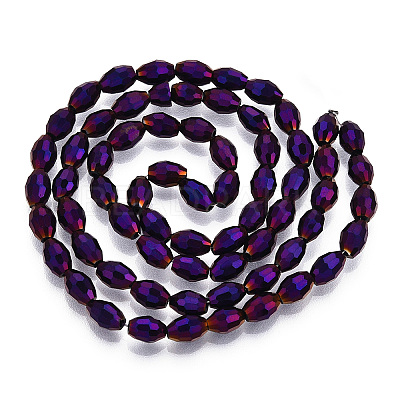 Electroplate Glass Beads Strands GC885Y-4-1